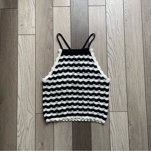 Rebellion Black and White Crochet Camisole